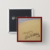 Badge Carré 5 Cm Joyeux anniversaire (Devant & derrière)