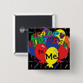 Badge Carré 5 Cm Joyeux anniversaire à moi temps de partie (Devant & derrière)