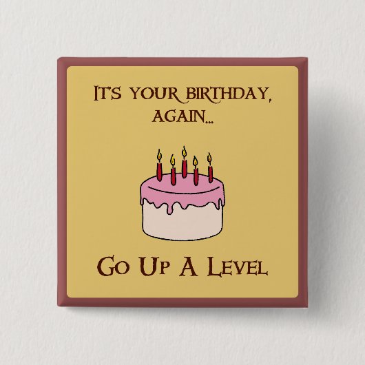 Badge Carré 5 Cm Joyeux anniversaire de Munchkin ! (Devant)