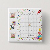 Badge Carré 5 Cm Joyeux calendrier d'anniversaire mai 2022 Bouton (Devant)