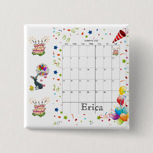 Badge Carré 5 Cm Joyeux calendrier d'anniversaire Septembre 2022 Bo