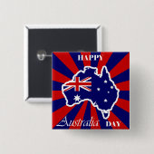 Badge Carré 5 Cm Joyeux drapeau australien de la fête australienne (Devant & derrière)