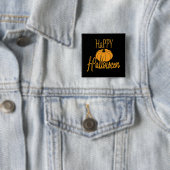 Badge Carré 5 Cm Joyeux Halloween (En situation)