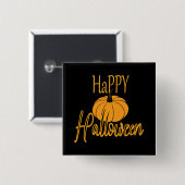 Badge Carré 5 Cm Joyeux Halloween (Devant & derrière)