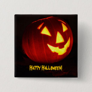 Badge Carré 5 Cm Joyeux Halloween