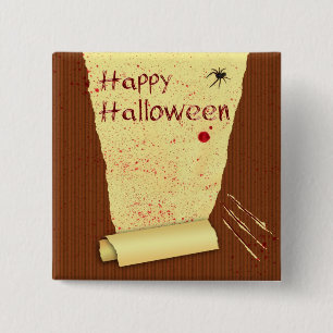 Badge Carré 5 Cm Joyeux Halloween Fond d'écran Sanglant