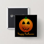 Badge Carré 5 Cm Joyeux Halloween Jack 'o Lantern (Devant & derrière)