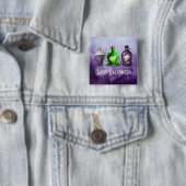 Badge Carré 5 Cm Joyeux Jar d'apothecaire d'Halloween (En situation)