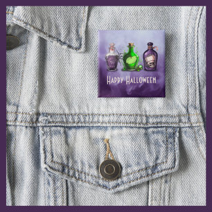 Badge Carré 5 Cm Joyeux Jar d'apothecaire d'Halloween