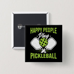 Badge Carré 5 Cm Joyeux Jouer au Pickleball