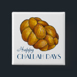 Badge Carré 5 Cm Joyeux Jours de Challah Hanoukka Chanukah Pain Pai<br><div class="desc">Il présente une illustration originale d'une miche de pain d'allah tressé,  avec HAPPY CHALLAH DAYS dans une police amusante. Super pour Hanoukka ! Ne vois-tu pas ce que tu cherches ? Vous avez besoin d'aide pour la personnalisation ? Contactez Rebecca pour avoir quelque chose conçu pour vous.</div>