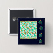 Badge Carré 5 Cm Joyeux Noël (Devant & derrière)