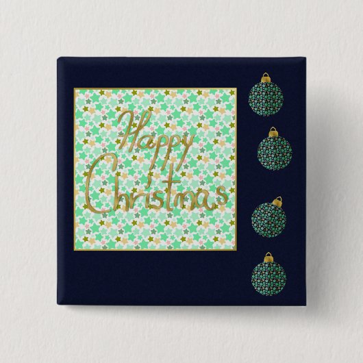Badge Carré 5 Cm Joyeux Noël (Devant)