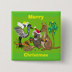 Badge Carré 5 Cm Joyeux Noël