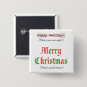 Badge Carré 5 Cm Joyeux Noël (Devant & derrière)