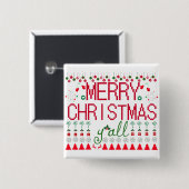 Badge Carré 5 Cm Joyeux Noël à tous Pull Ugly (Devant & derrière)