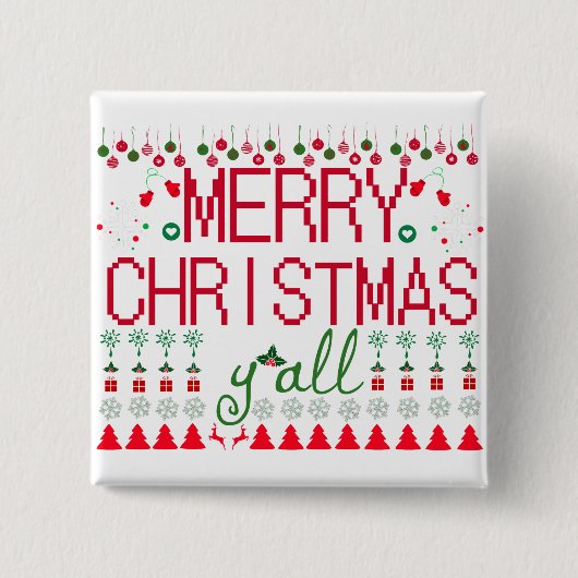 Badge Carré 5 Cm Joyeux Noël à tous Pull Ugly (Devant)