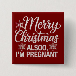 Badge Carré 5 Cm Joyeux Noël Aussi Je Suis Enceinte Annonce De Bébé