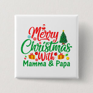Badge Carré 5 Cm Joyeux Noël avec Mamma & Pappa-42705