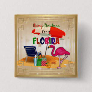 Badge Carré 5 Cm Joyeux Noël de Floride