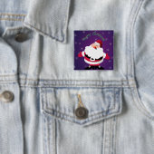 Badge Carré 5 Cm Joyeux Noël le père noël (En situation)