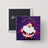 Badge Carré 5 Cm Joyeux Noël le père noël (Devant & derrière)