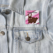 Badge Carré 5 Cm Joyeux Pâques (En situation)