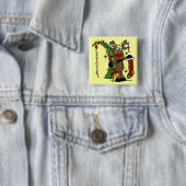 Badge Carré 5 Cm Joyeux rennes de Noël (En situation)