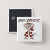Badge Carré 5 Cm Joyeux T-shirts et cadeaux Christ-Mouse (Devant & derrière)