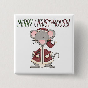 Badge Carré 5 Cm Joyeux T-shirts et cadeaux Christ-Mouse