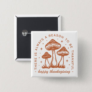 Badge Carré 5 Cm Joyeux thanksgiving champignon fantaisiste terre c