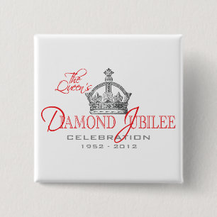 Badge Carré 5 Cm Jubilé de diamant britannique - souvenir royal