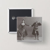 Badge Carré 5 Cm Julia et Felix Kschessinsky dans le mazu (Devant & derrière)