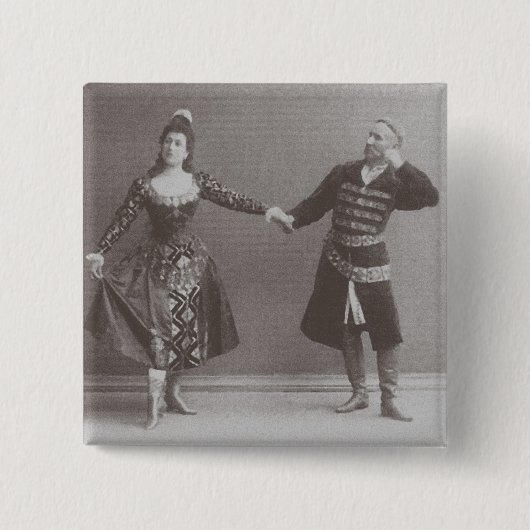 Badge Carré 5 Cm Julia et Felix Kschessinsky dans le mazu (Devant)