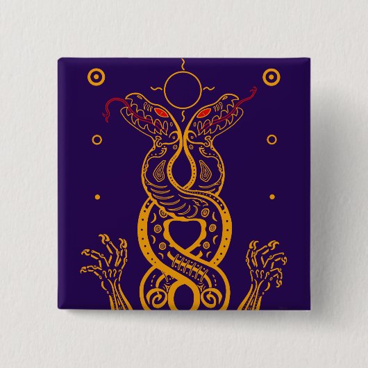 Badge Carré 5 Cm Jumeaux (Devant)