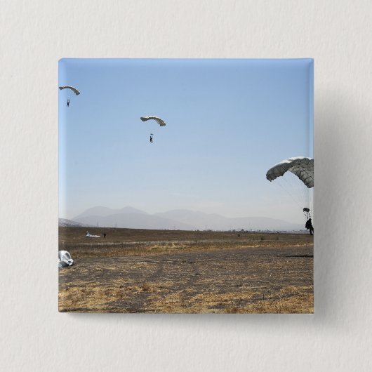 Badge Carré 5 Cm Jumeaux de parachute libre (Devant)