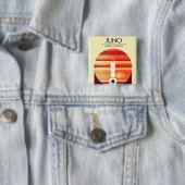 Badge Carré 5 Cm Juno - Mission à Jupiter Art spatial (En situation)