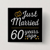 Badge Carré 5 Cm Just Married 60 Years Ago II (Devant)