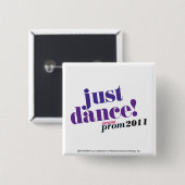 Badge Carré 5 Cm Juste danse - pourpre (Devant & derrière)