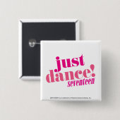Badge Carré 5 Cm Juste danse - rose (Devant & derrière)