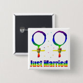 Badge Carré 5 Cm Juste lesbiennes mariées (Devant & derrière)