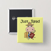 Badge Carré 5 Cm Juste lu (Devant & derrière)