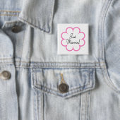 Badge Carré 5 Cm Juste marié (En situation)