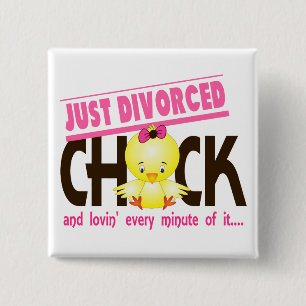 Badge Carré 5 Cm Juste poussin divorcé