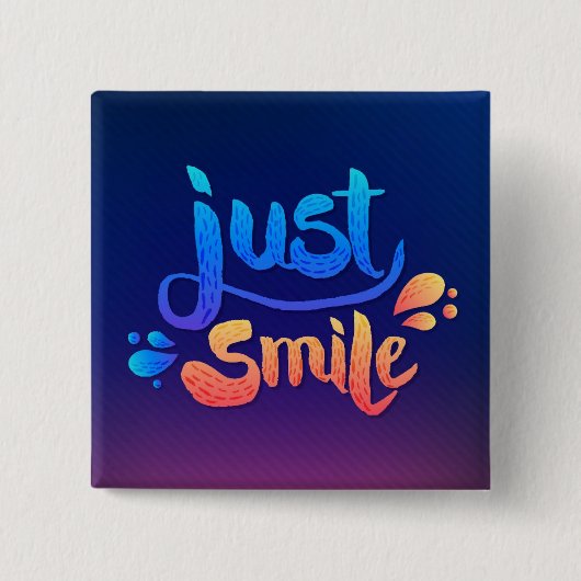 Badge Carré 5 Cm Juste sourire (Devant)