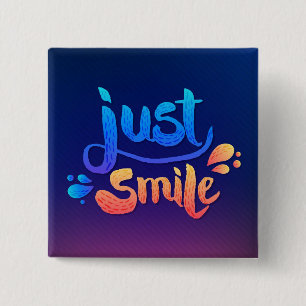 Badge Carré 5 Cm Juste sourire