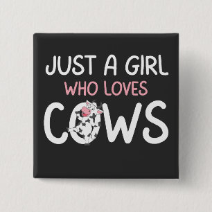 Badge Carré 5 Cm Juste Une Fille Qui Aime Les Vaches Ferme De Vache