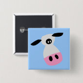 Badge Carré 5 Cm Juste une vache (Devant & derrière)