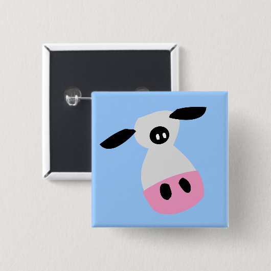 Badge Carré 5 Cm Juste une vache (Devant & derrière)
