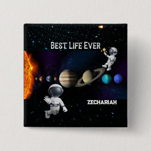 Badge Carré 5 Cm JW Best Life Ever Button Pin pour les jeunes frère